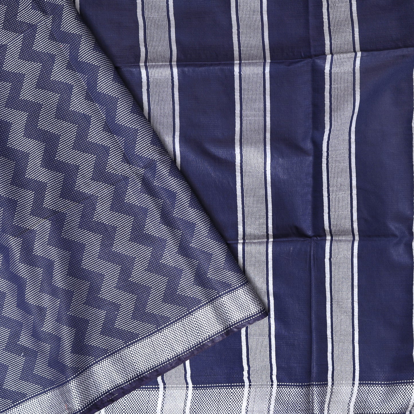 Indigo Blue Colour Trendy Linen Saree
