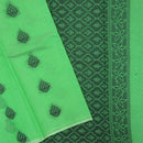 Lime Green With Black Zari Silk Cotton Saree
