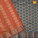 Orange with Green Soft Silk Saree - Thenianantham