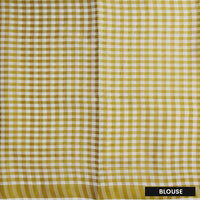 Southloom Exclusive Onam Kerala Traditional Fancy Border Peacock design Checked Cotton Saree (Matching Checked Blouse Included)