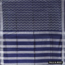 Indigo Blue Colour Trendy Linen Saree