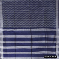 Indigo Blue Colour Trendy Linen Saree