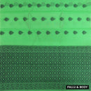 Lime Green With Black Zari Silk Cotton Saree