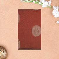 Burnt Orange With Sandal Zari  Silk Cotton Saree