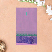 Lavender   With Blue And Green Pure Chettinad Cotton Saree without Blouse