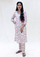 Kaaviya- Multi Color Ladies semi linen Co-ord-set Readymade