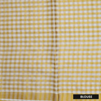 Southloom Exclusive Onam Kerala Traditional Fancy Border Peacock design Checked Cotton Saree (Matching Plain Blouse Included)