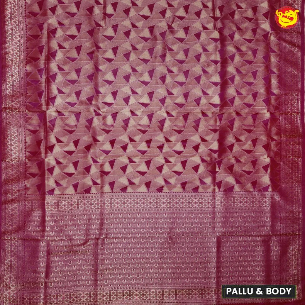 Magenta with Gold Banarasi Saree with Woven Designs