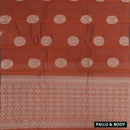 Burnt Orange With Sandal Zari  Silk Cotton Saree