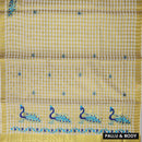 Southloom Exclusive Onam Kerala Traditional Fancy Border Peacock design Checked Cotton Saree (Matching Plain Blouse Included)