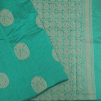 Sea Green With Sandal Zari   Silk Cotton Saree
