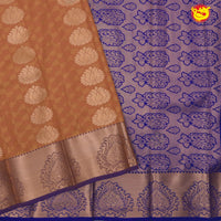 Orange with Lavender Traditional Soft Silk Saree - Thenianantham