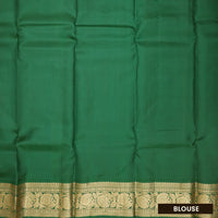 Off White with Green  hamsam silk saree