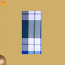 Men’s Blue With White Checked Cotton Stitched Lungi