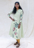 Minnal-Mint green With Floral Design Ladies Branded Umbrella Top Readymade