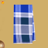 Men’s Blue With White Checked Cotton Stitched Lungi