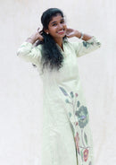 Minnal-Mint green With Floral Design Ladies Branded Umbrella Top Readymade