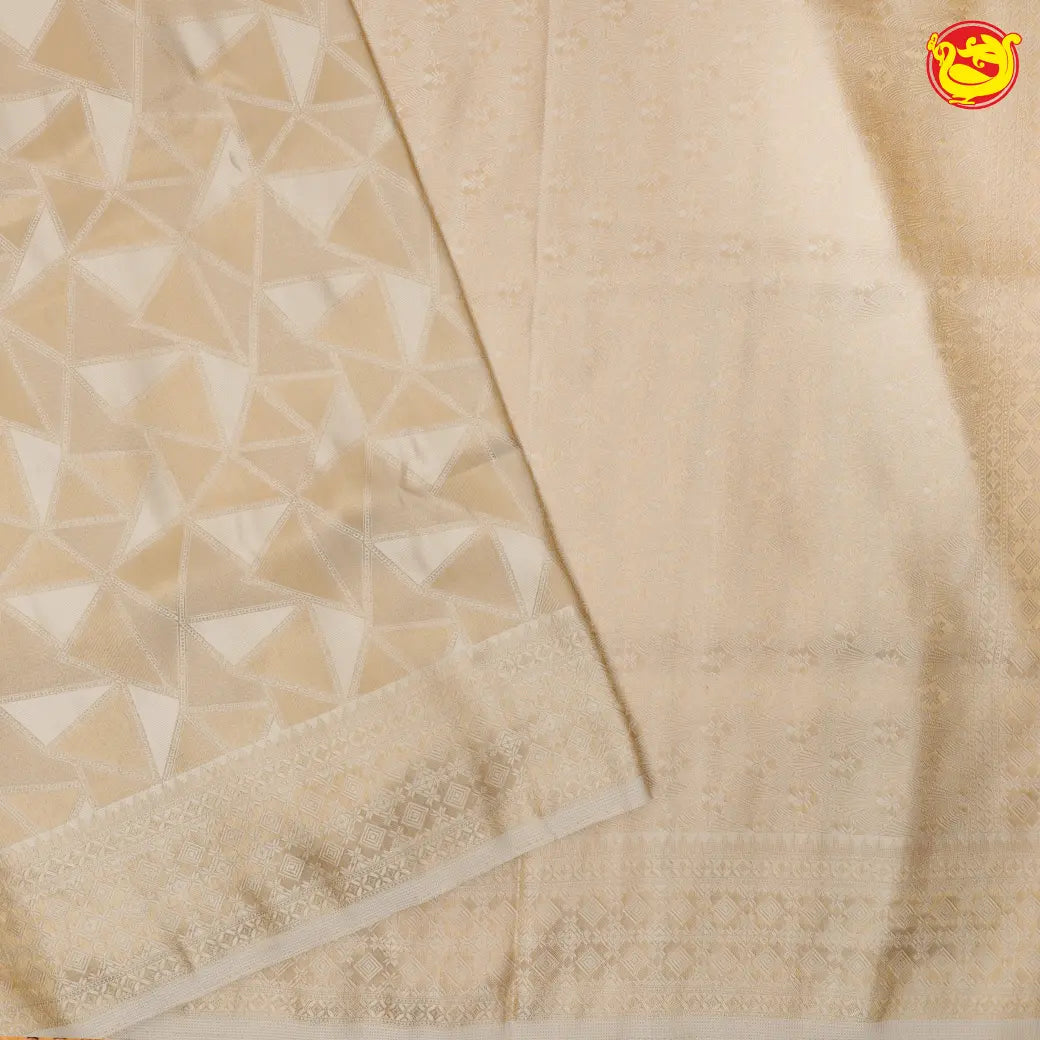 Sandal with Gold Banarasi Saree with Woven Designs