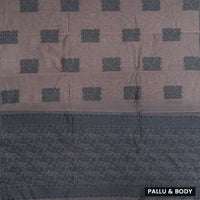 Dusty Pink With Black Zari  Silk Cotton Saree