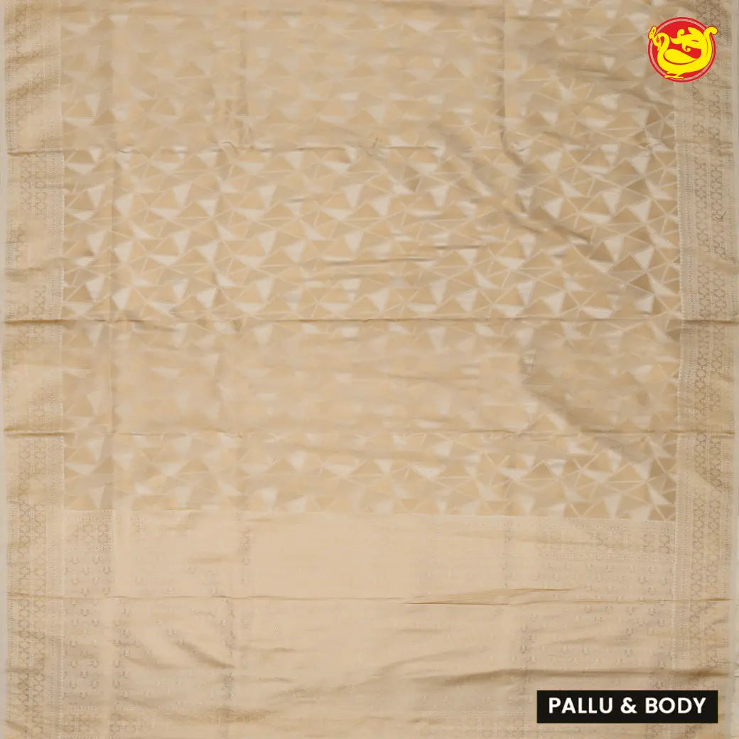 Sandal with Gold Banarasi Saree with Woven Designs