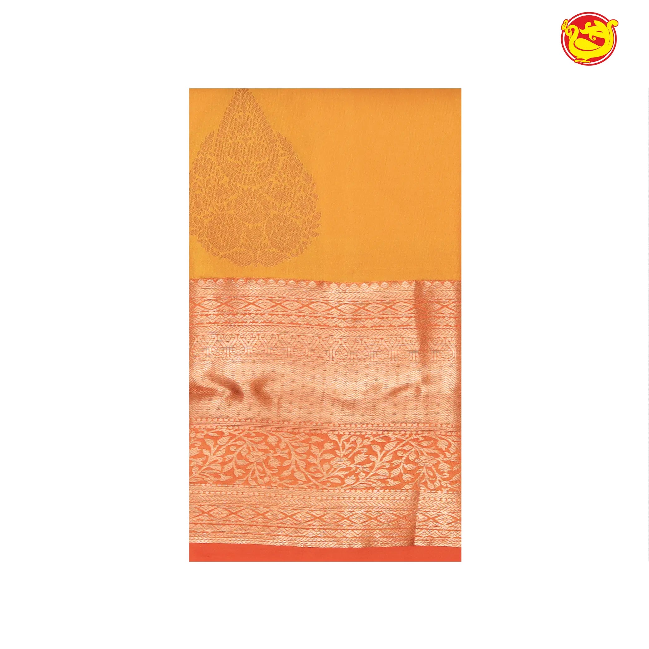 Yellow with Orange Soft Silk Saree