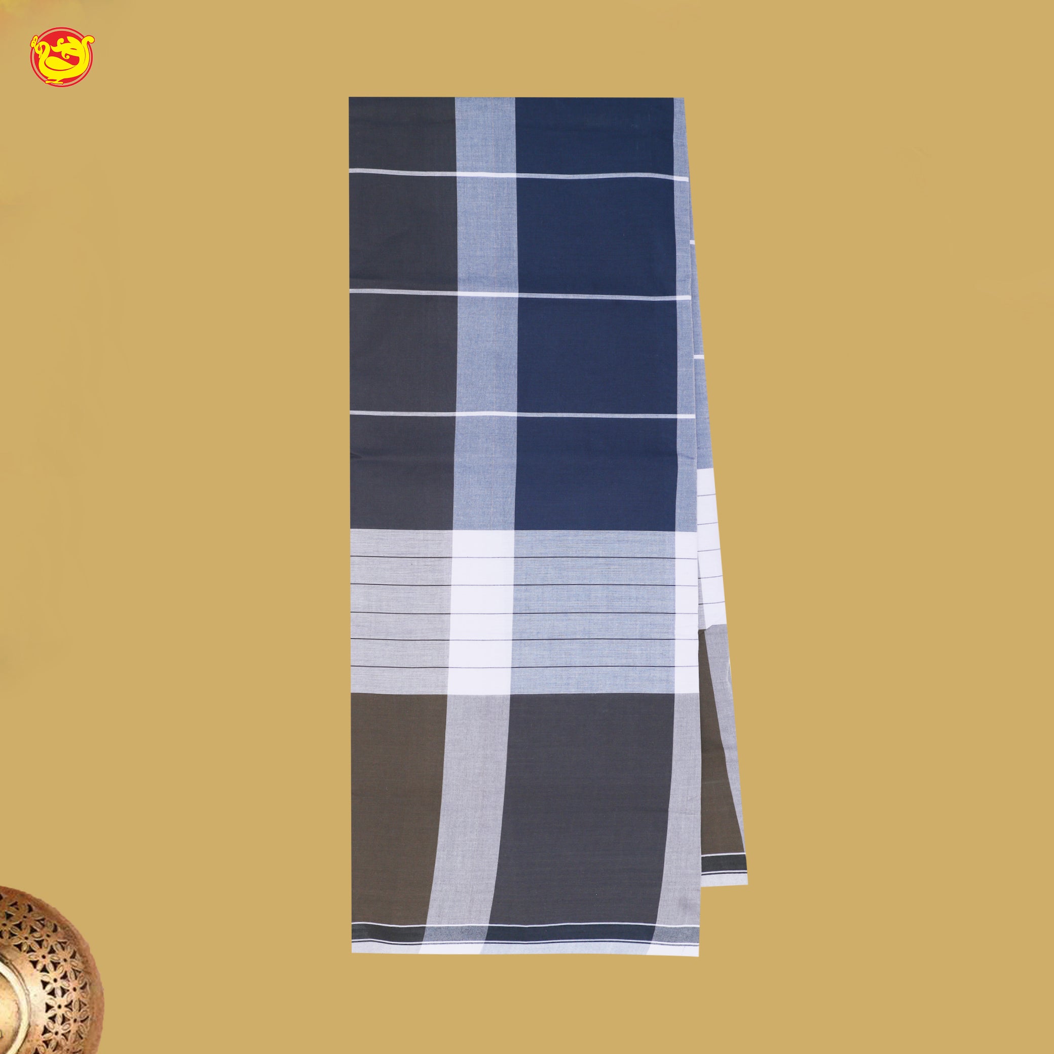 Men’s Checked Cotton Stitched Lungi