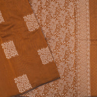 Burnt Orange With Sandal Zari  Silk Cotton Saree