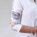 Minnal-white With Floral Print Design Ladies Branded Umbrella Top Readymade