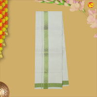 Light Green Colour Readymade Shirt And Matching Border Dhoti Set for Men