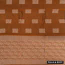 Burnt Orange With Sandal Zari  Silk Cotton Saree