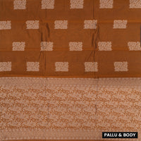 Burnt Orange With Sandal Zari  Silk Cotton Saree