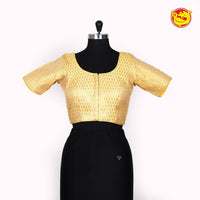 Gold jacquard Cotton Silk Readymade Blouse - Thenianantham