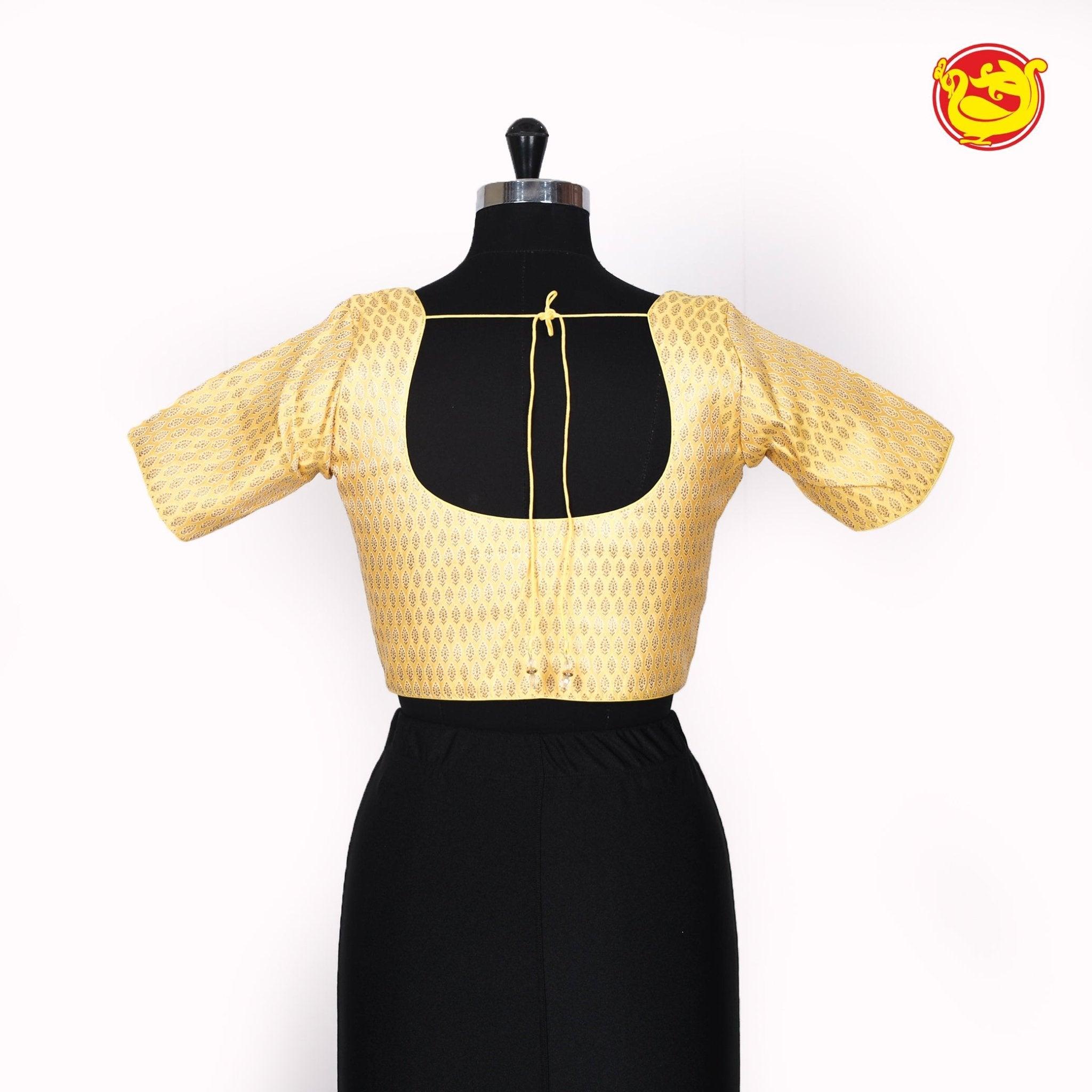 Gold jacquard Cotton Silk Readymade Blouse