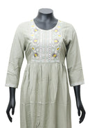 Sage Green Printed Ladies Branded Readymade Long Top