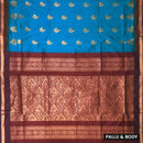 Blue With Black  Premium Quality Kalyani Cotton Saree