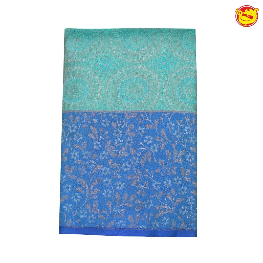 Sea green with blue kanjivaram wedding silk saree