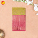 Parrot Green with Pink Pure Kanchipuram Silk Saree