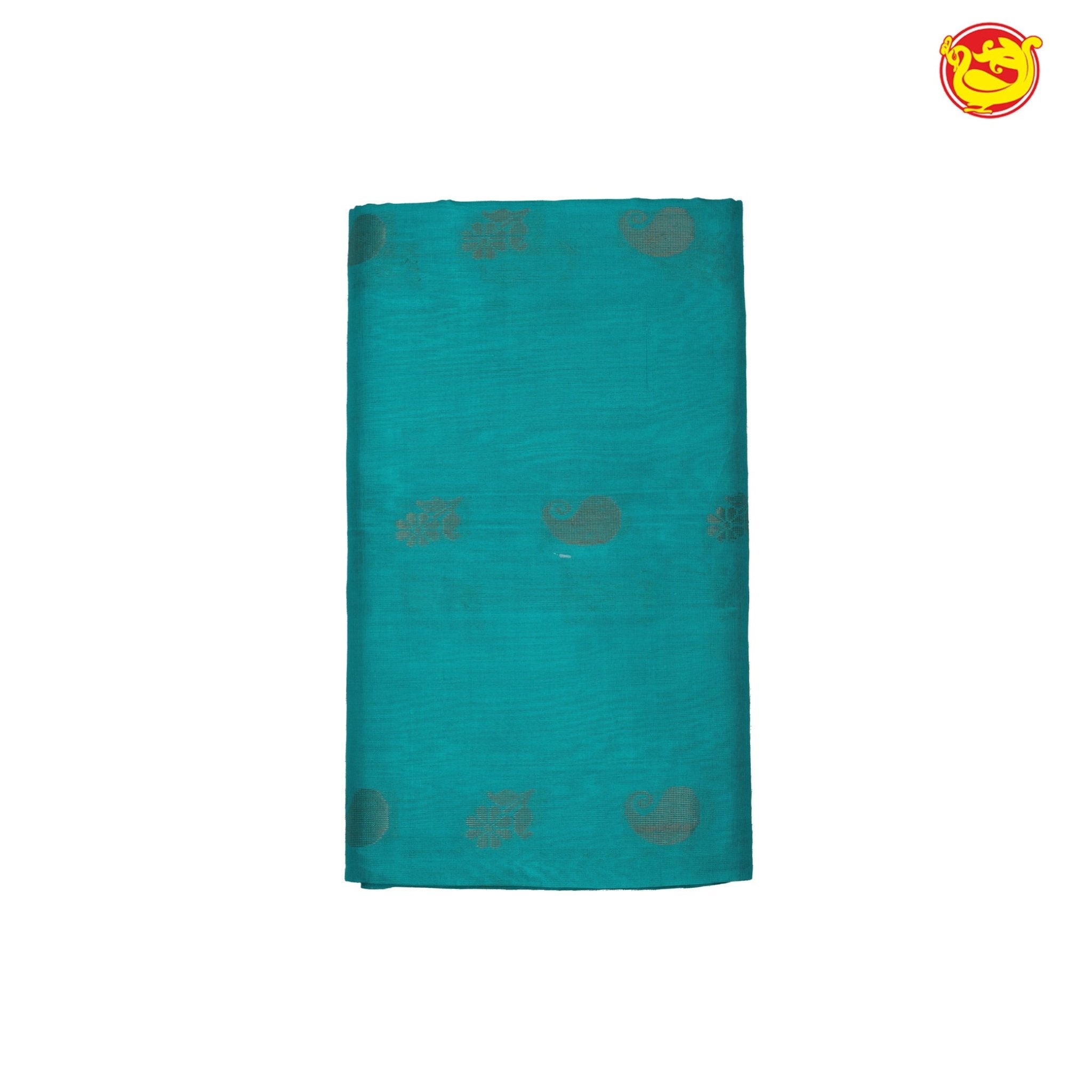 Sky blue with yellow pure silk cotton saree