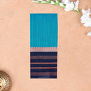 Blue With Navy Blue Silk Cotton Saree