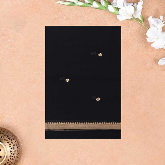 Black ColourTraditional Narayanpet Cotton Saree with  Border