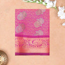 Pink Golden: The intricate border at the bottom is described as Golden or Gold Zari Art Pattu Pavadai Material