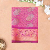 Pink Golden: The intricate border at the bottom is described as Golden or Gold Zari Art Pattu Pavadai Material