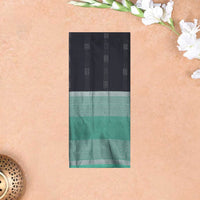 Black With Green Border Arani Silk Saree
