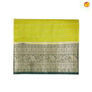 Mustard Yellow With Bottle Green Stripes Design Semi Silk Blend Saree With Double Blouse Concept - Thenianantham