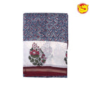 Grey With Maroon Chanderi Silk Saree - Thenianantham