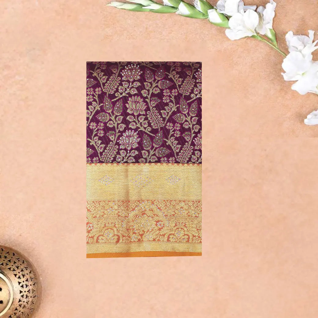 PURPLE  colour pure Kanchipuram silk saree