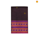 Dark Wine and Purple Jacquard Pallu And Floral Buttas Kanchipuram Soft Silk Saree - Thenianantham