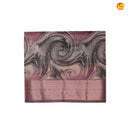 Dark Onion Pink with Gold Zari Border Tissue With Digital Prints saree - Thenianantham