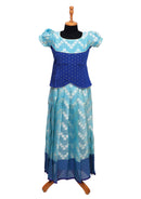 Royal Blue With sky Blue Girls Branded Readymade Pattu Pavadai
