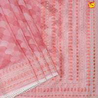 Pink Pure Organza Silk With Hand Embroidered Work Saree - Thenianantham